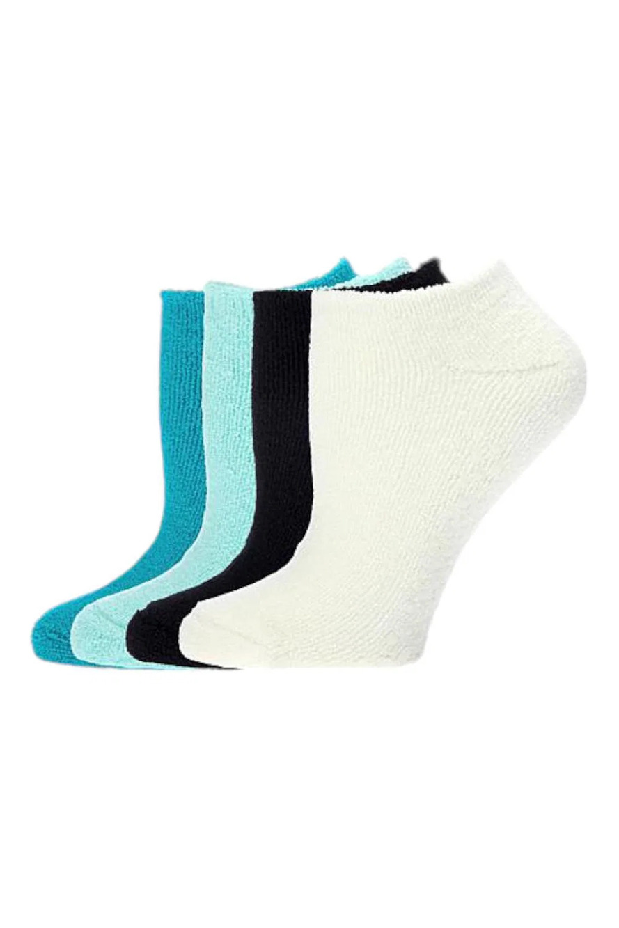 Comfort Code 4-pack Low-Cut Socks with Grippers Aqua